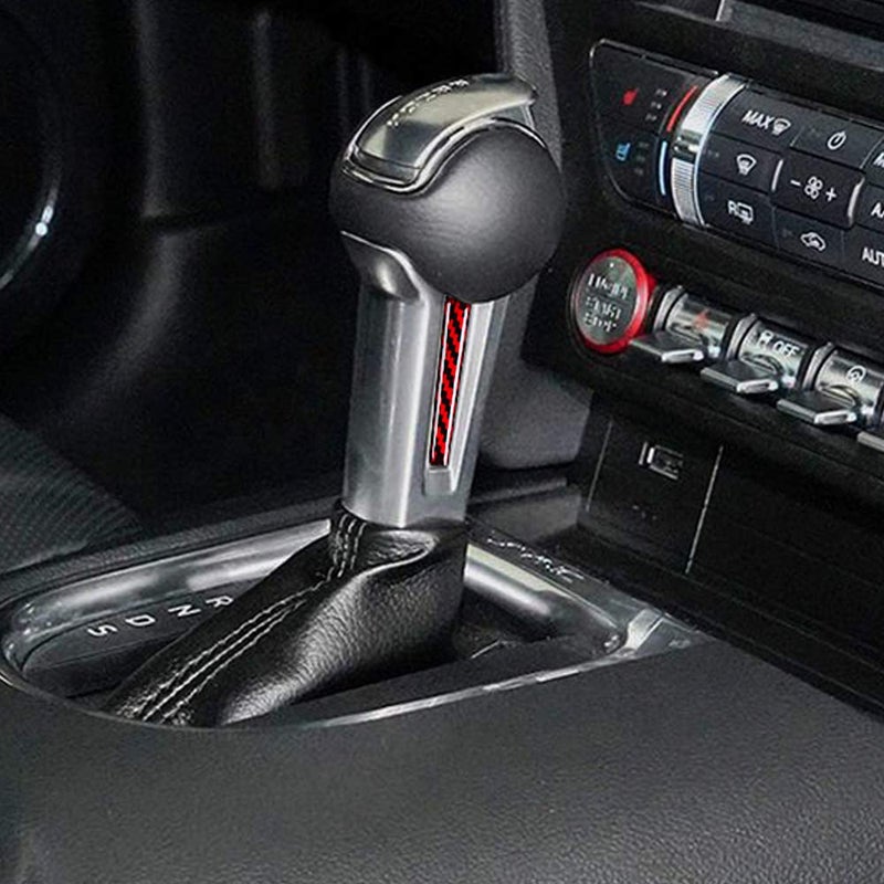BLAKAYA Compatible with Sticker Carbon Fiber Control Handle Trim Cover Accessories for Ford Mustang 2015 2016 2017 2018 2019 2020 2021 (2PCS Red) - Image 4